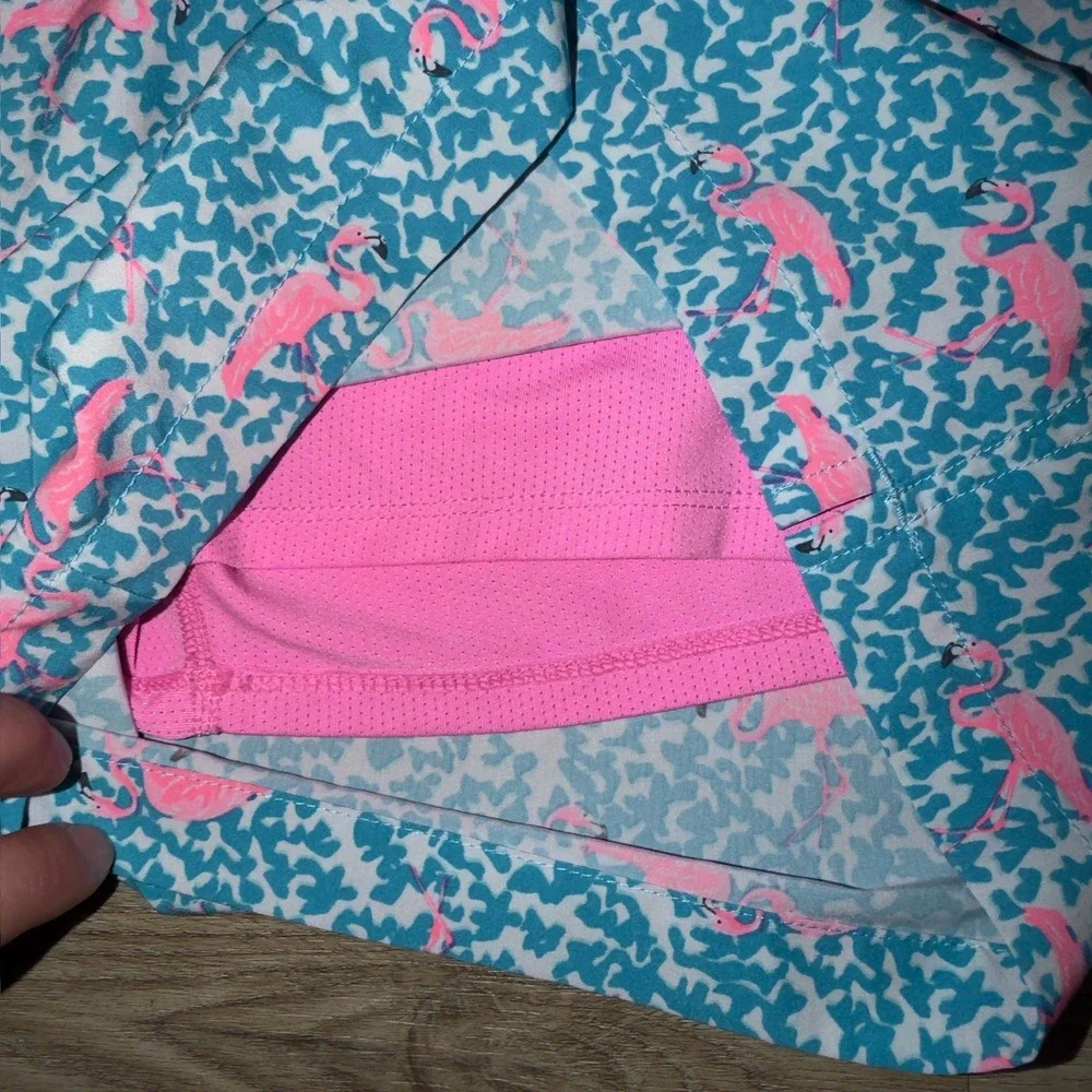 Chubbies Mens Flamingo Print Swim Trunks Blue Pink 7 Inch Inseam XXL